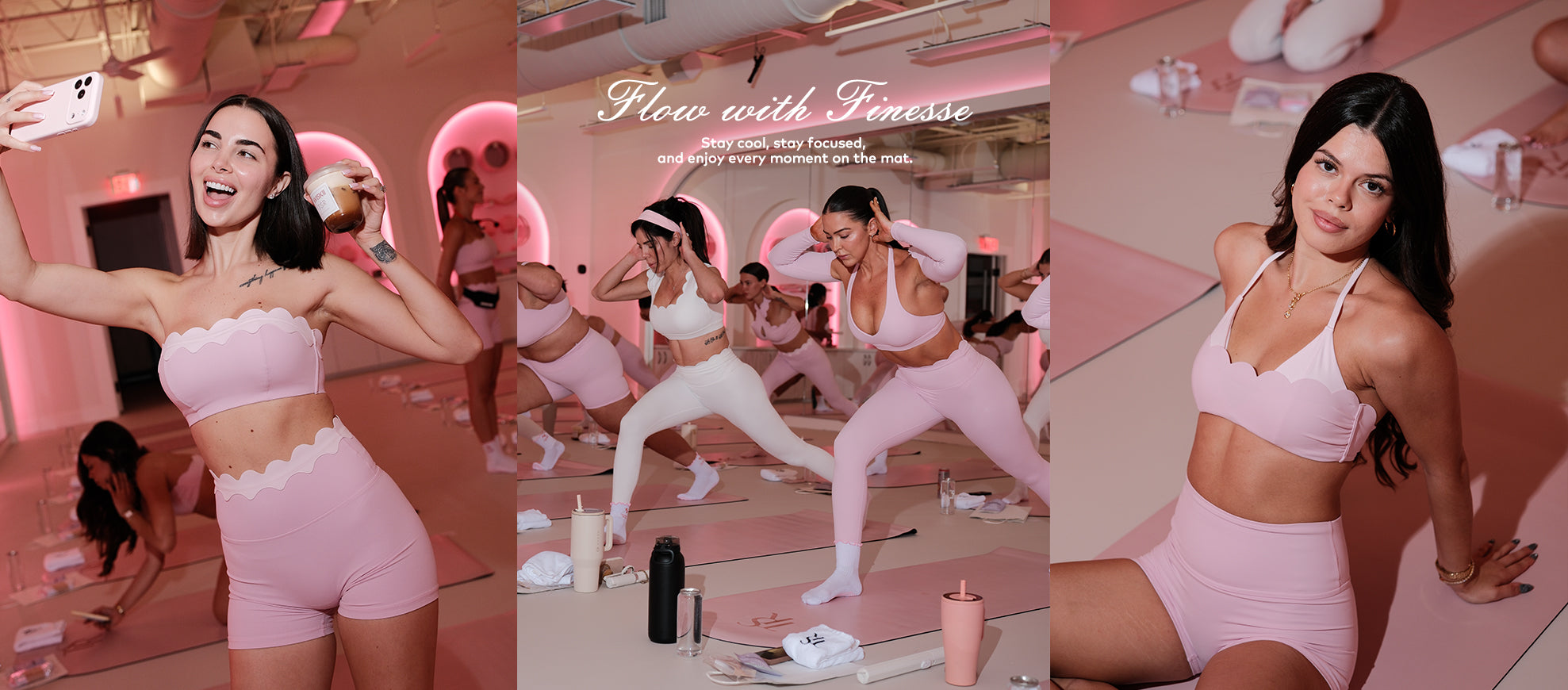 The movement edit: women enjoying a Pilates session in a pink studio